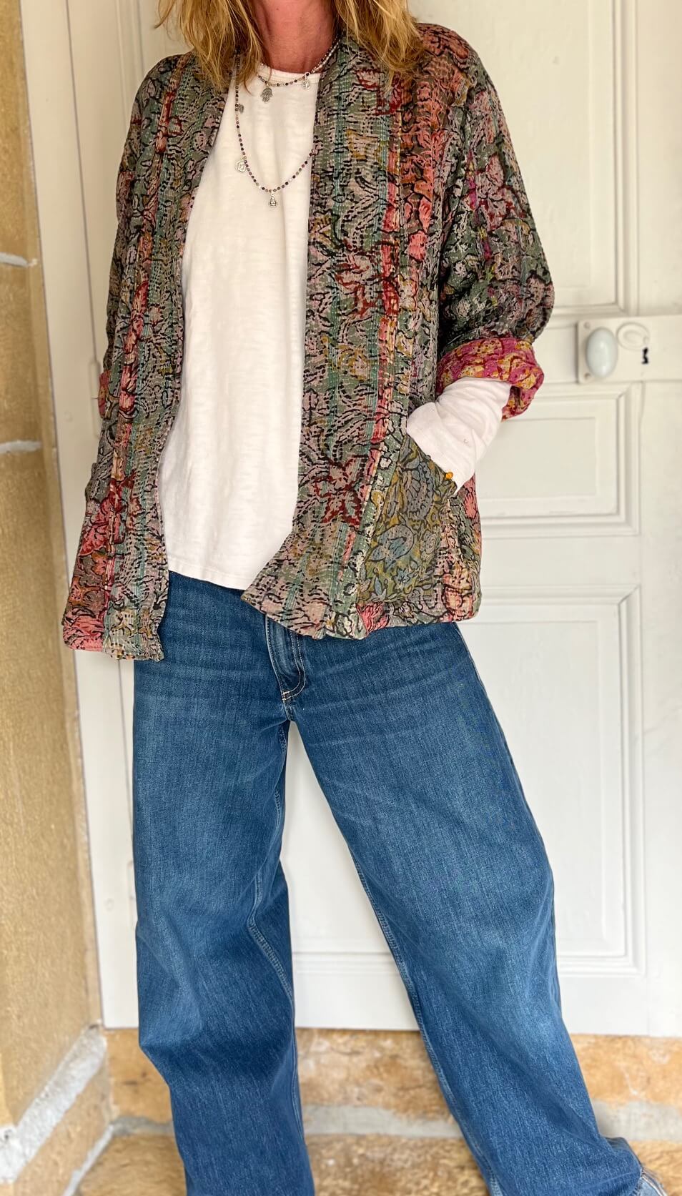 Veste Kantha multicolore style boho responsable